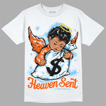 Dunk Low Futura University Blue DopeSkill T-Shirt Heaven Sent Graphic Streetwear - White