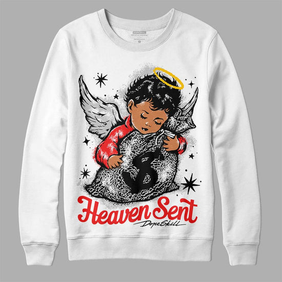 Jordan Spizike Low Bred DopeSkill Sweatshirt Heaven Sent Graphic Streetwear - White 