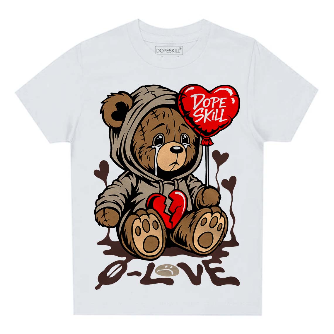 Jordan 1 High OG “Latte” DopeSkill Toddler Kids T-shirt Broken Bear Graphic Streetwear - White 