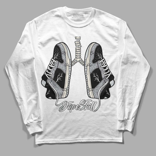 Jordan 1 Retro Low OG Black Cement DopeSkill Long Sleeve T-Shirt Breathe Graphic Streetwear - White