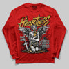 Red Sneakers DopeSkill Red Long Sleeve T-Shirt Heartless Graphic Streetwear