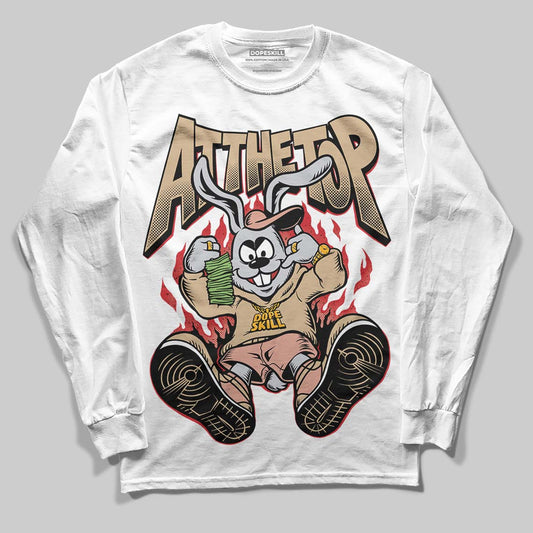 TAN Sneakers DopeSkill Long Sleeve T-Shirt At The Top Graphic Streetwear - White 