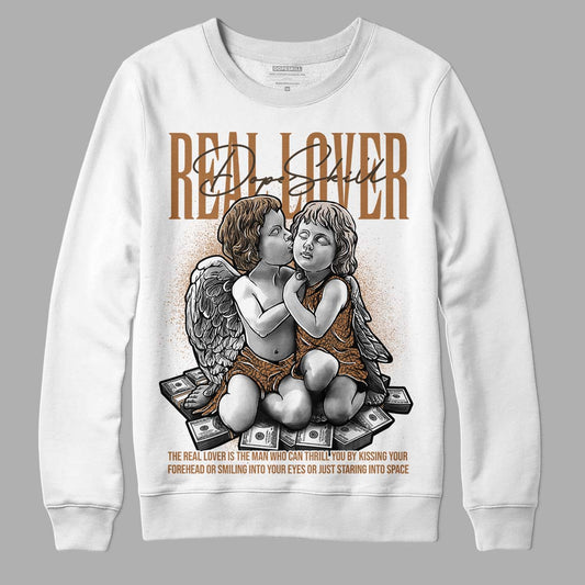 Jordan 3 Retro Palomino DopeSkill Sweatshirt Real Lover Graphic Streetwear - White