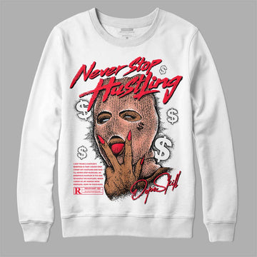 DJ Khaled x Jordan 5 Retro ‘Crimson Bliss’ DopeSkill Sweatshirt Never Stop Hustling Graphic Streetwear - White 