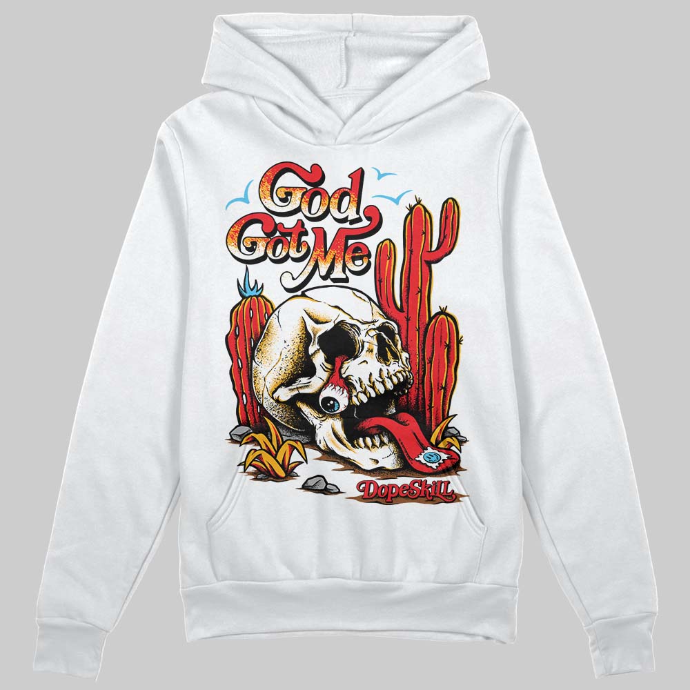 Red Sneakers DopeSkill Hoodie Sweatshirt God Got Me Graphic Streetwear - White 