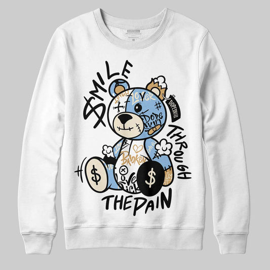 Nike Air Diamond Turf Must Be the Money DopeSkill Sweatshirt Smile Through The Pain Graphic Streetwear - White
