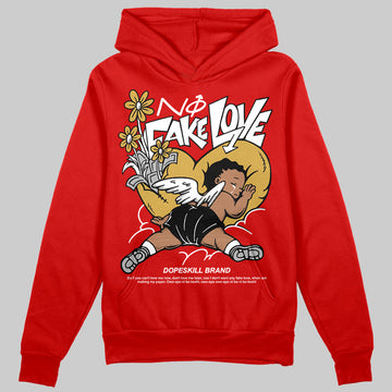 Jordan 11 “Bred Velvet” DopeSkill Red Hoodie Sweatshirt No Fake Love Graphic Streetwear