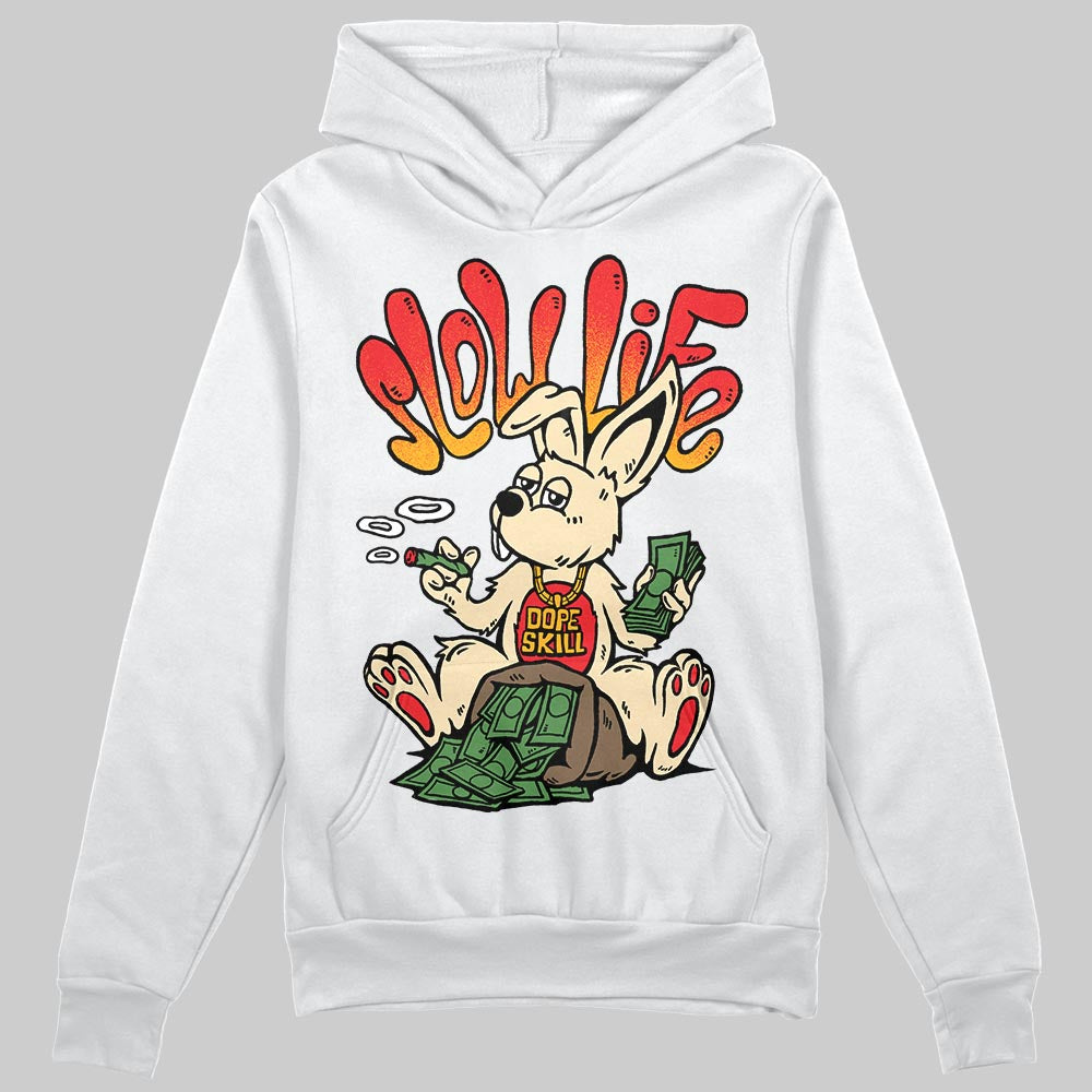 Red Sneakers DopeSkill Hoodie Sweatshirt Slow Life Graphic Streetwear - White