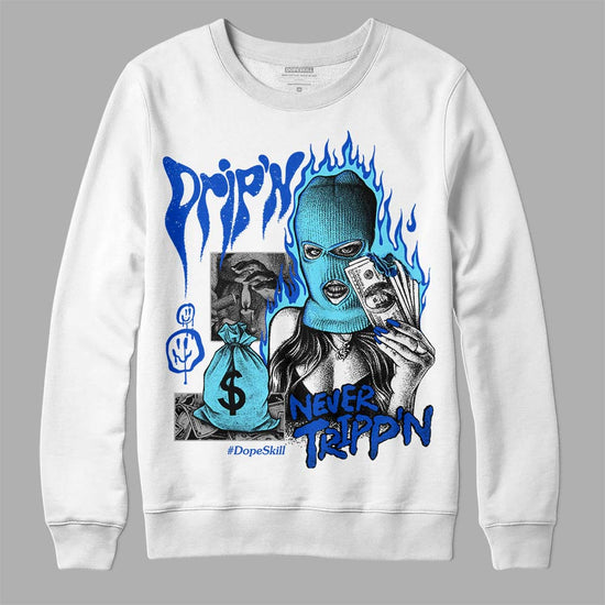 Dunk Low Argon DopeSkill Sweatshirt Drip'n Never Tripp'n Graphic Streetwear - White