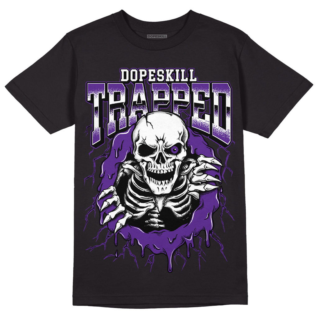 Jordan 13 Court Purple DopeSkill T-shirt Trapped Halloween Graphic Streetwear - Black