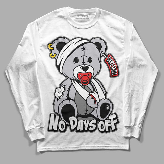 Grey Sneakers DopeSkill Long Sleeve T-Shirt Hurt Bear Graphic Streetwear - White