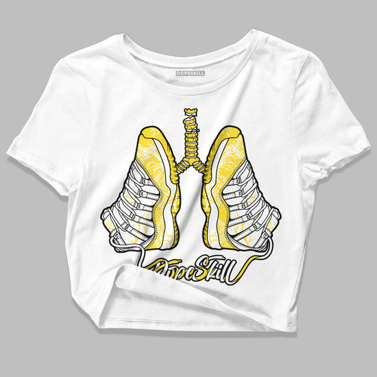 Jordan 11 Low 'Yellow Snakeskin' DopeSkill Women's Crop Top Breathe Graphic Streetwear - White 