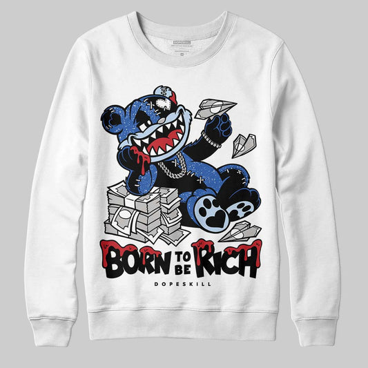 Awake NY x Jordan 5 Retro 'Black Racer Blue' DopeSkill Sweatshirt Born To Be Rich Graphic Streetwear - White 
