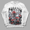 Jordan 4 “Bred Reimagined” DopeSkill Long Sleeve T-Shirt Chillin Graphic Streetwear - White