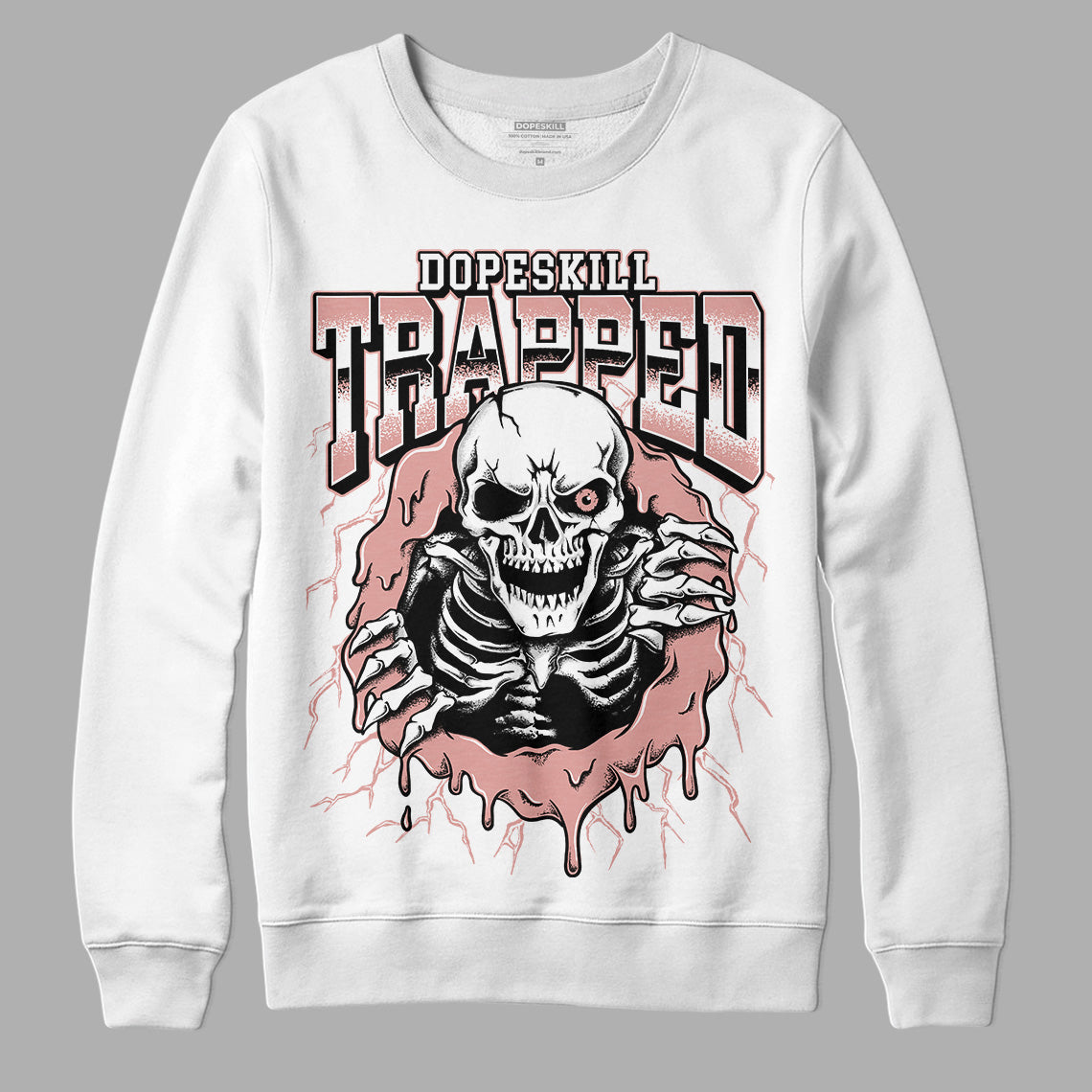 Dunk Low Rose Whisper DopeSkill Sweatshirt Trapped Halloween Graphic Streetwear - White 