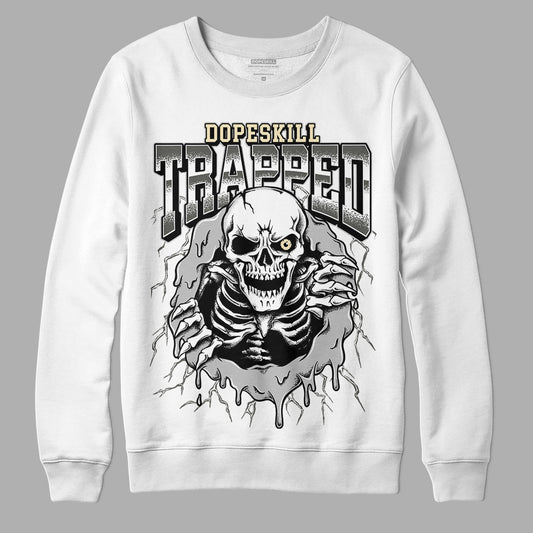 Jordan 4 Retro SE Craft Photon Dust DopeSkill Sweatshirt Trapped Halloween Graphic Streetwear - White 