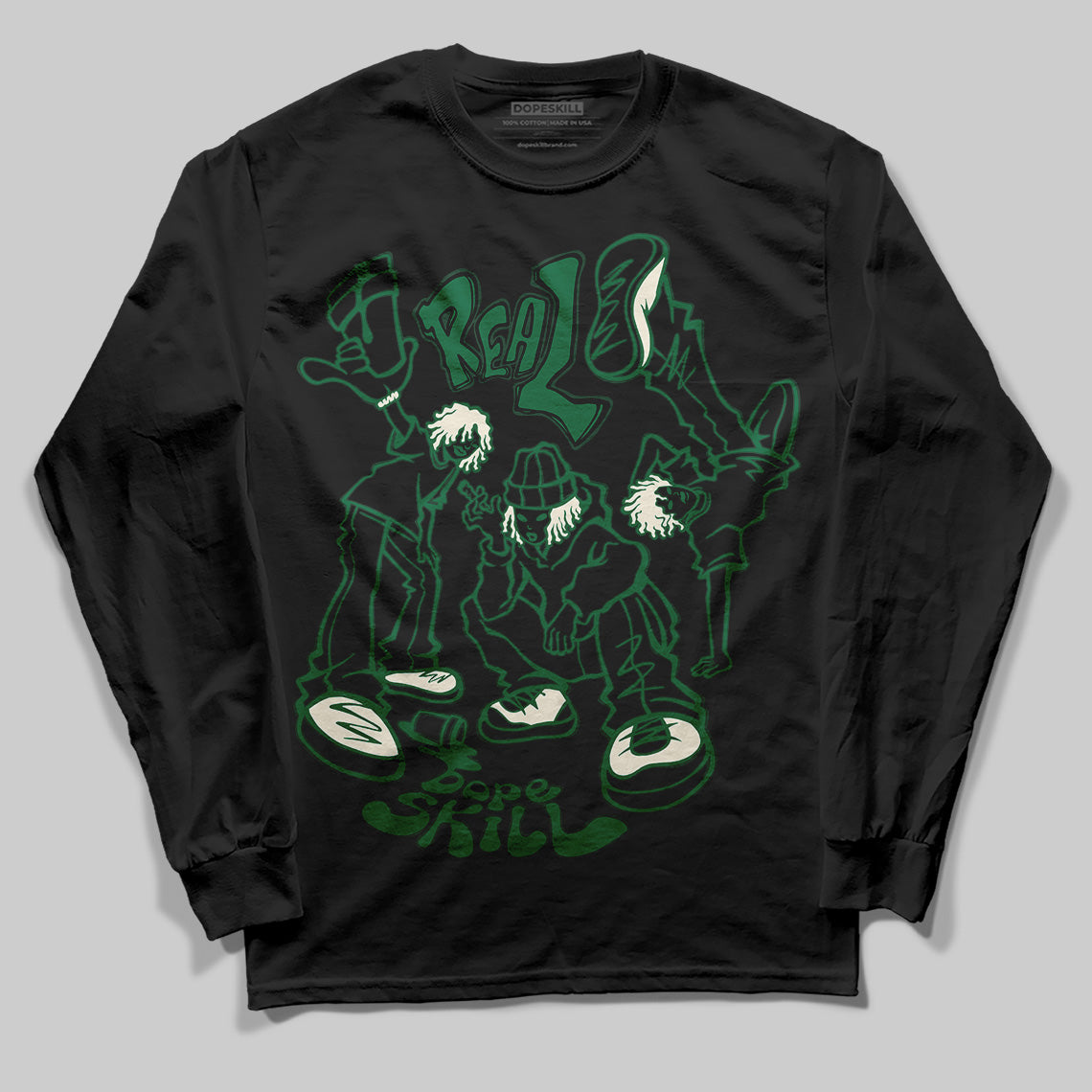 Jordan 13 GS “Pine Green” DopeSkill Long Sleeve T-Shirt Real Y2K Players Graphic Streetwear - Black