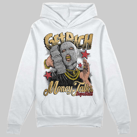 Jordan 12 Retro 'Taxi' 2025 DopeSkill Hoodie Sweatshirt Get Rich Graphic Streetwear - White 