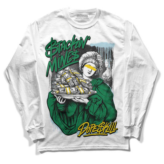 Jordan 5 “Lucky Green” DopeSkill Long Sleeve T-Shirt Stackin Mines Graphic Streetwear - White