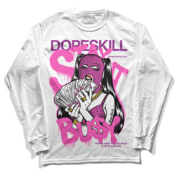 Jordan 4 GS “Hyper Violet” DopeSkill Long Sleeve T-Shirt Stay It Busy Graphic Streetwear - White