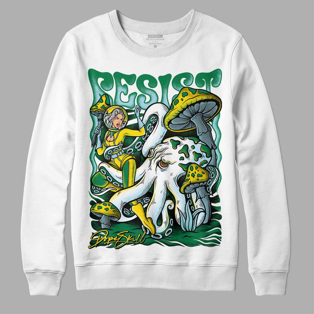 Jordan 5 “Lucky Green” DopeSkill Sweatshirt Resist Graphic Streetwear - White