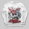 Jordan 5 Retro Fire Red Black Tongue (2025) DopeSkill Long Sleeve T-Shirt Drip Season Graphic Streetwear - White