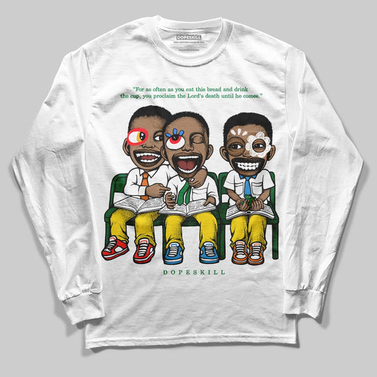 Dunk Low Reverse Brazil DopeSkill Long Sleeve T-Shirt First Sunday Graphic Streetwear - White