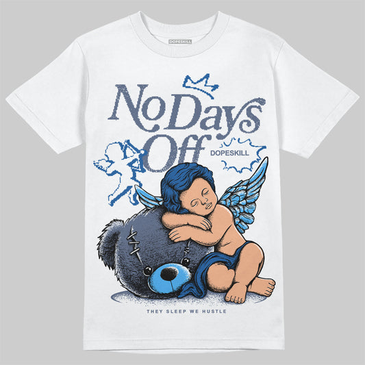 Jordan 11 Retro Low Diffused Blue DopeSkill T-Shirt New No Days Off Graphic Streetwear - White