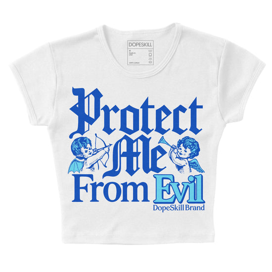 Dunk Low Argon DopeSkill Women's Crop Top Protect Me From Evil Graphic Streetwear - White 