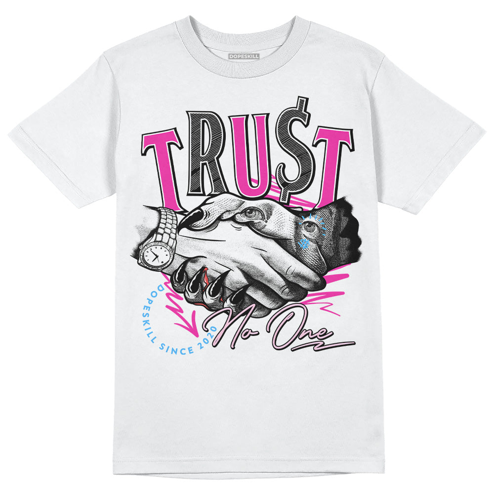 Pink Sneakers DopeSkill T-Shirt Trust No One Graphic Streetwear - White