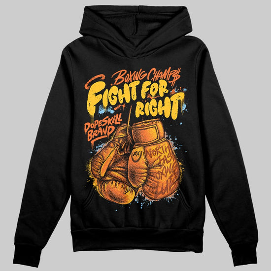 Orange, Black and White Sneakers DopeSkill Hoodie Sweatshirt Fight For Right Graphic Streetwear - Black