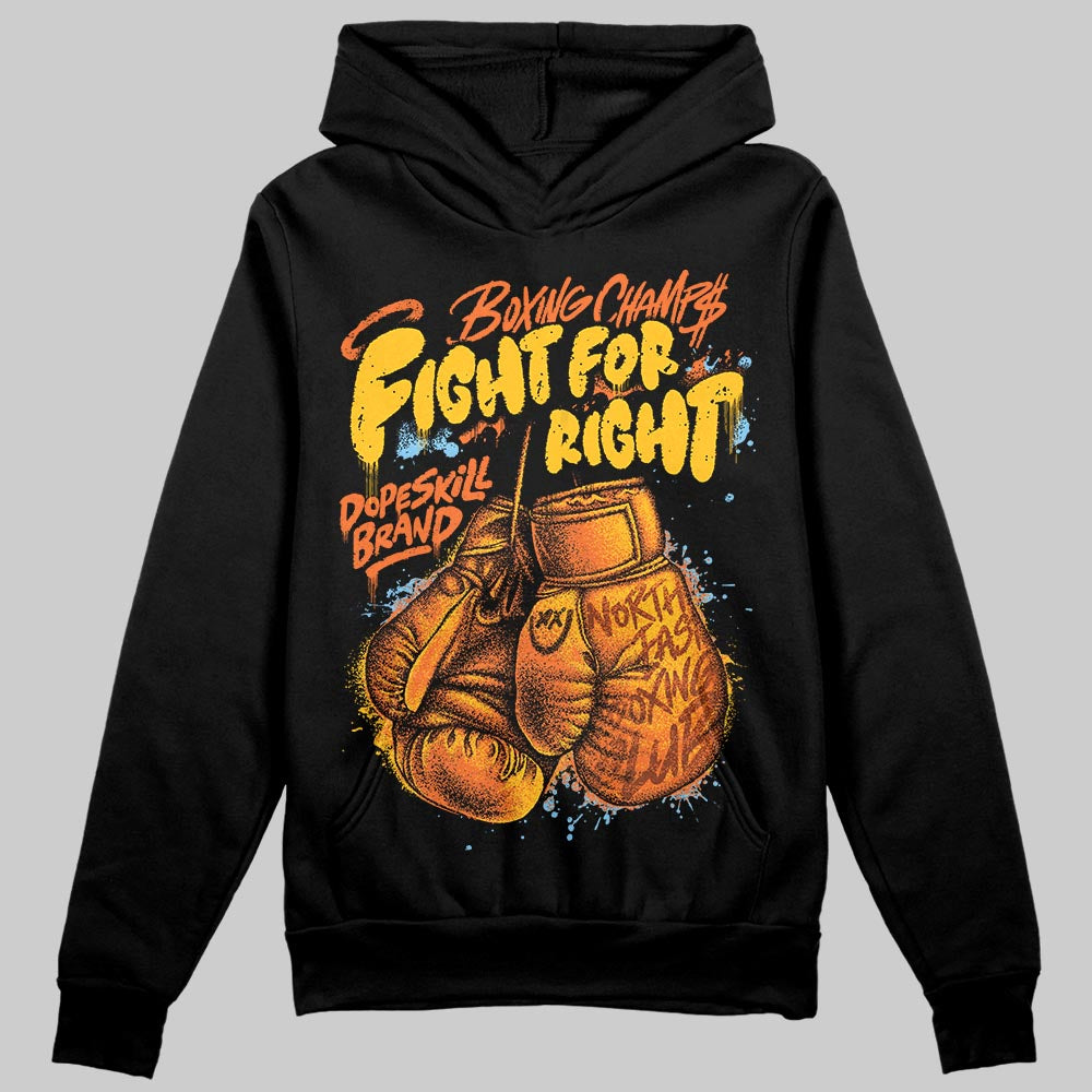 Orange, Black and White Sneakers DopeSkill Hoodie Sweatshirt Fight For Right Graphic Streetwear - Black