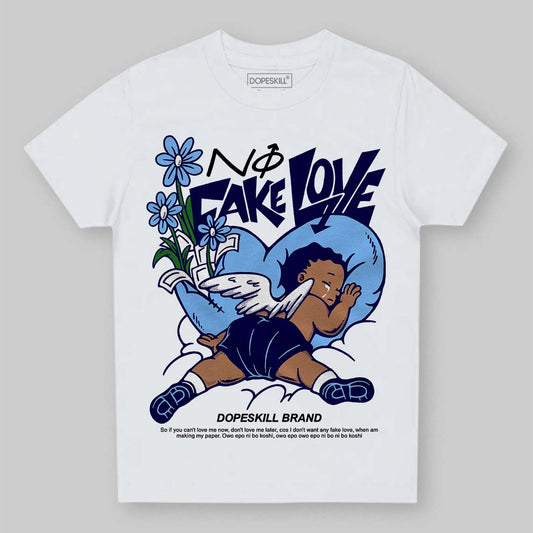 University Blue Sneakers DopeSkill Toddler Kids T-shirt No Fake Love Graphic Streetwear - White