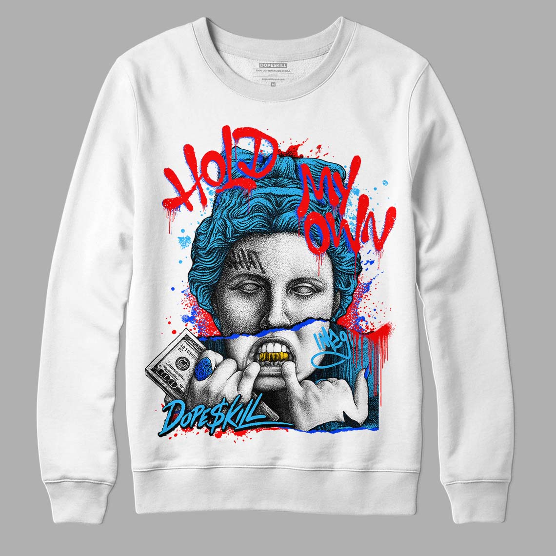 Jordan 2 Low "University Blue" DopeSkill Sweatshirt Hold My Own Graphic Streetwear - White