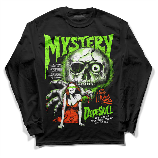 Neon Green Sneakers DopeSkill Long Sleeve T-Shirt Mystery Ghostly Grasp Graphic Streetwear - Black