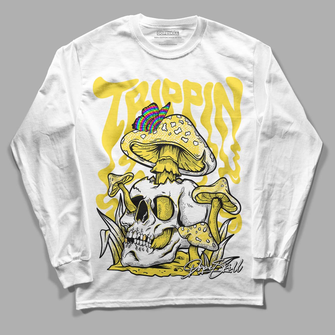 Wmns Air Jordan 11 Low 'Yellow Snakeskin' DopeSkill Long Sleeve T-Shirt Trippin Graphic Streetwear - White 