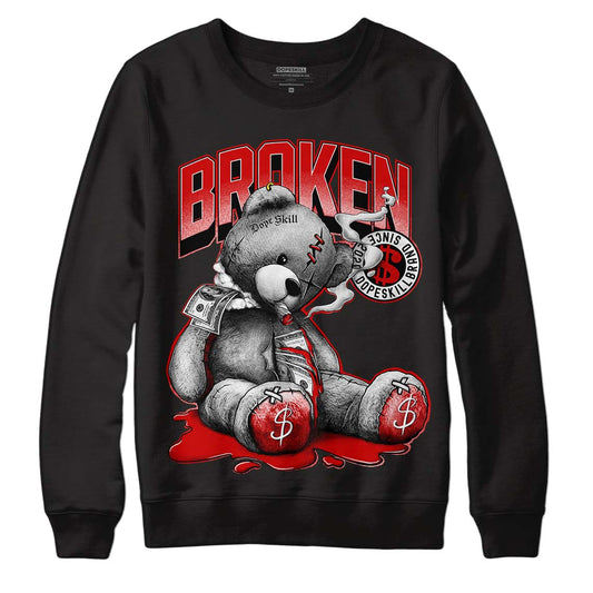 Jordan 1 Retro Low "Black Toe" DopeSkill Sweatshirt Sick Bear Graphic Streetwear - Black