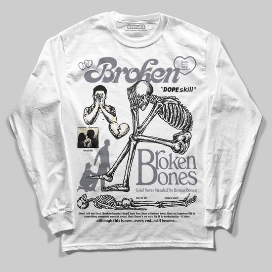 Jordan 11 Low CNY “Year of the Snake” DopeSkill Long Sleeve T-Shirt Broken Bones Graphic Streetwear - White