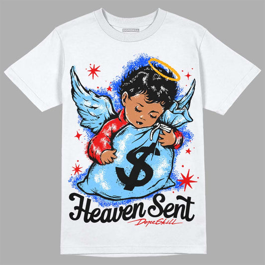 Travis Scott x Jordan 4 Retro 'Cactus Jack' DopeSkill T-Shirt Heaven Sent Graphic Streetwear - White