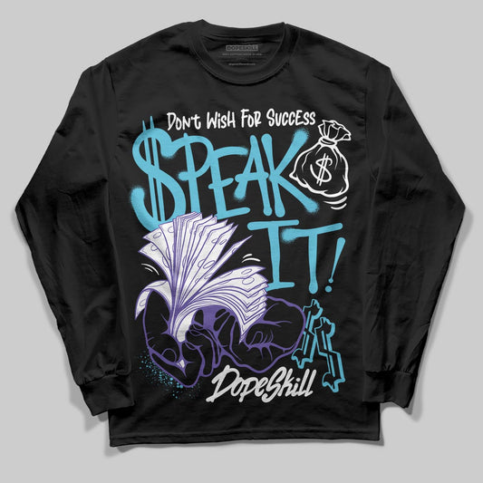 Jordan 8 Retro 'Aqua' 2025 DopeSkill Long Sleeve T-Shirt Speak It Graphic Streetwear - Black
