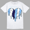 Jordan 6 University Blue DopeSkill T-Shirt Slime Drip Heart Graphic Streetwear - White 