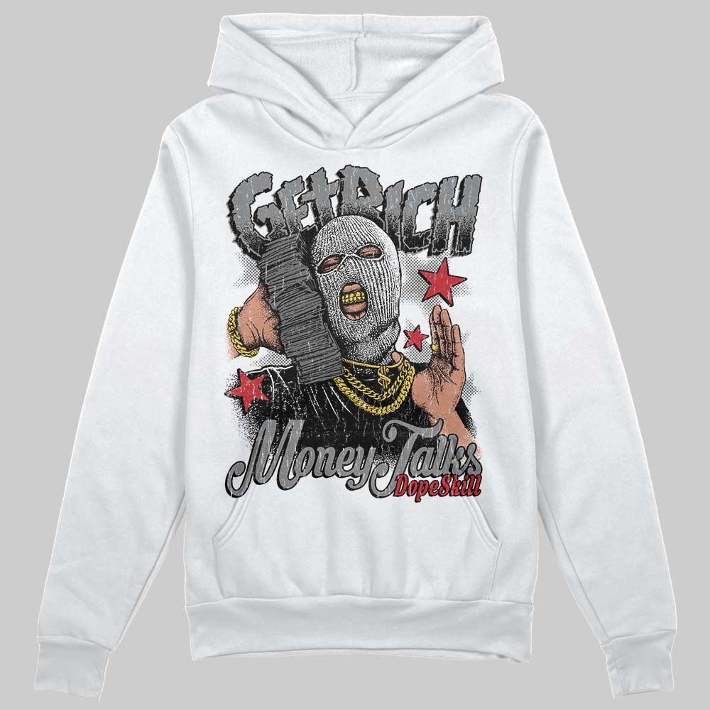 Jordan 4 “Black Cat” (2025) DopeSkill Hoodie Sweatshirt Get Rich Graphic Streetwear - White