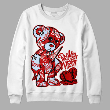 Jordan 6 Red Oreo DopeSkill Sweatshirt Broken Heart Graphic Streetwear - White