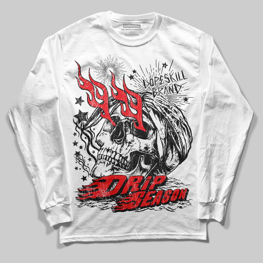 Red Sneakers DopeSkill Long Sleeve T-Shirt Drip Season Graphic Streetwear - White