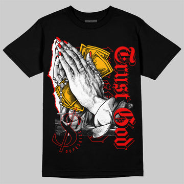 Red Sneakers DopeSkill T-Shirt Trust God Graphic Streetwear - Black