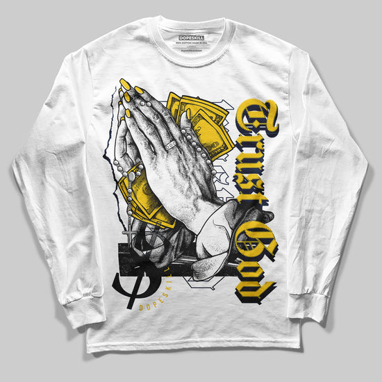 Dunk Low Vintage “Michigan” DopeSkill Long Sleeve T-Shirt Trust God Graphic Streetwear - White