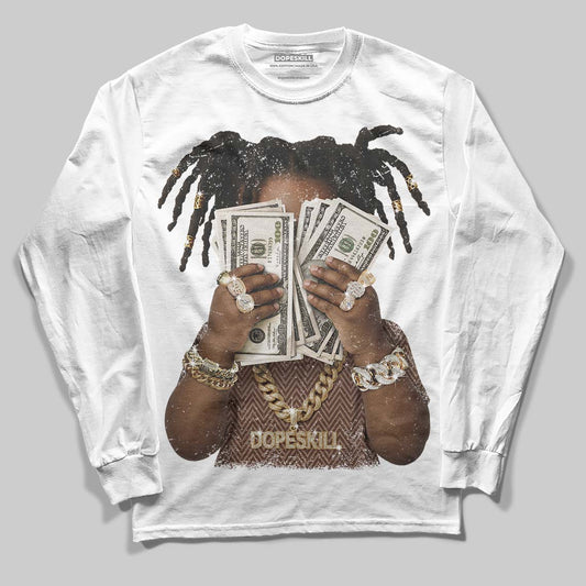 Harris Tweed x Wmns Dunk Low 'Sesame' DopeSkill Long Sleeve T-Shirt Rich Youth Graphic Streetwear - White