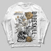 Jordan 5 Retro Reverse Metallic DopeSkill Long Sleeve T-Shirt Side Hustle Graphic Streetwear - White