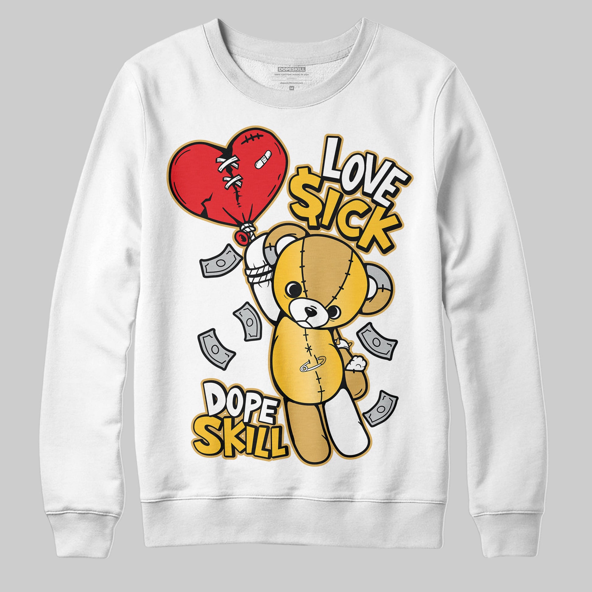 Jordan 12 "Phantom" DopeSkill Sweatshirt Love Sick Graphic Streetwear - White