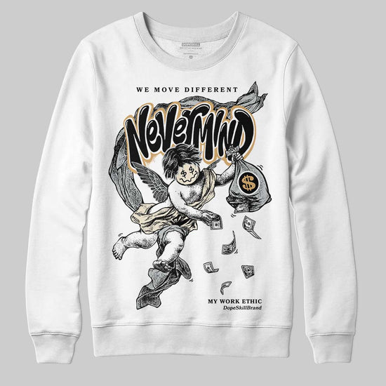 Jordan 5 Retro Reverse Metallic DopeSkill Sweatshirt Nevermind Graphic Streetwear - White